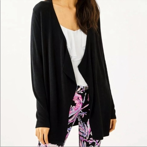 Lilly Pulitzer Sweaters - Lilly Pulitzer Dustin Cashmere Blend Open Front Cardigan in Black Size small